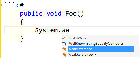 Embedded languages Intellisense